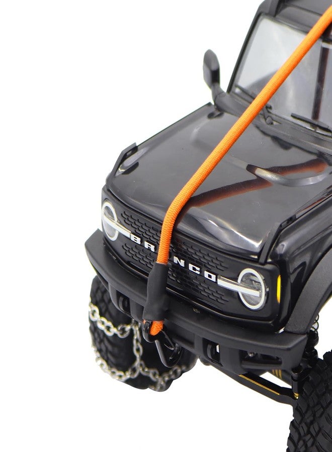 حبل هروب مرن من FACCNOY بمقياس 1/18 و 1/24 لسيارات التحكم عن بعد الزاحفة، مزود بخطافات لترقية TRX4M K10 SCX24 FCX24 K5 AX24 (برتقالي وأخضر) - Image 2